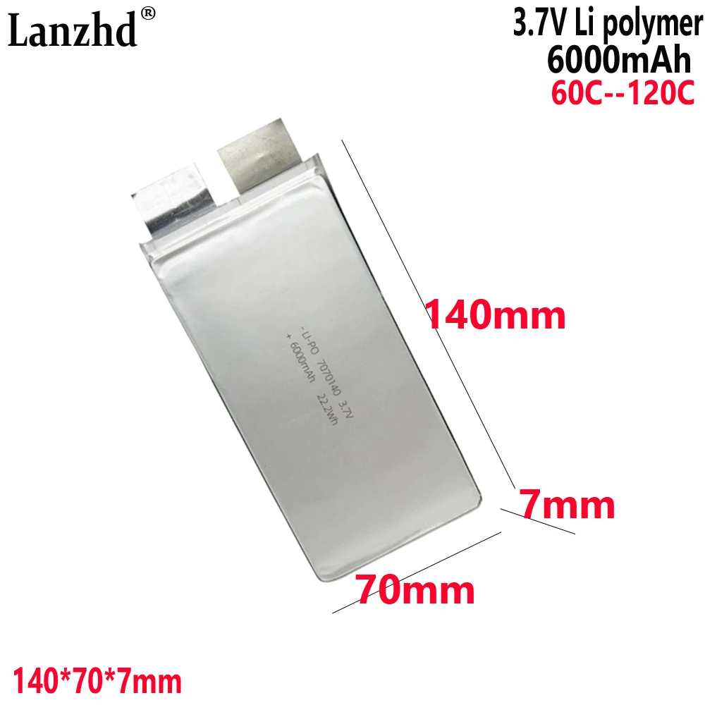 High rate 60C 120C 3.7V battery For Igniter spot welding DIY 2S 3S Emergency Jump Starter toy models Drone Tools 7070140 6000mAh
High rate 60C 120C 3.7V battery For Igniter spot welding DIY 2S 3S Emergency Jump Starter toy models Drone Tools 7070140 6000mAh