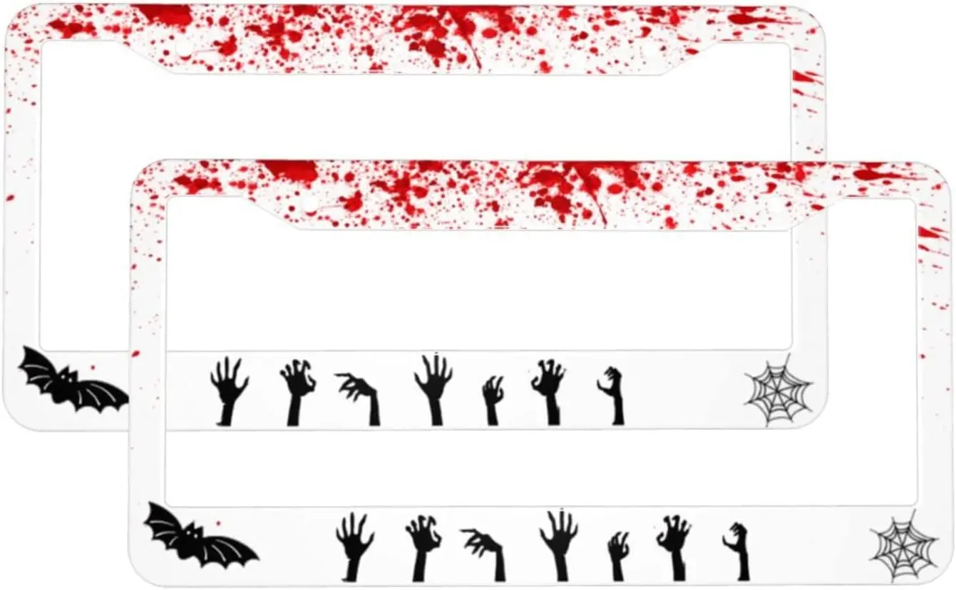 Halloween Horror Bloody Hands License Plate Frame for Women License Plate Frame 2 Pack Metal with Screw Caps Cover Set 1 2PC
Halloween Horror Bloody Hands License Plate Frame for Women License Plate Frame 2 Pack Metal with Screw Caps Cover Set 1 2PC