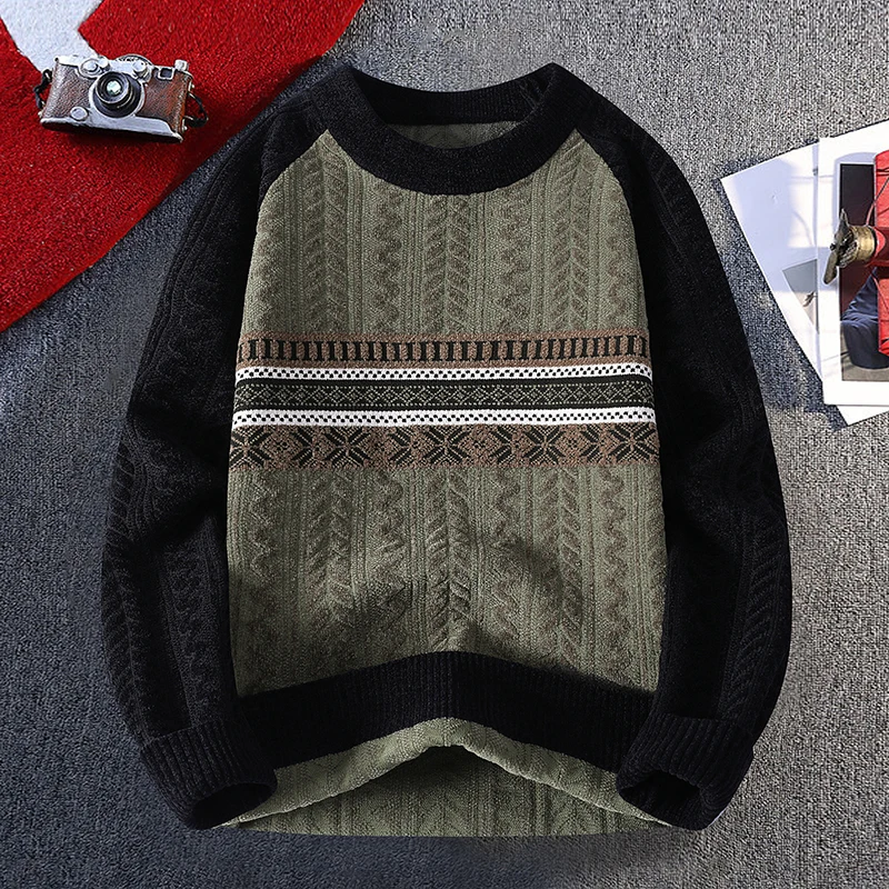 Мужской модный теплый вязаный свитер на осень-зиму, утолщенный, молодежный, в этническом стиле, с индивидуальным дизайном, трендовый, с длинными рукавами
Мужской модный теплый вязаный свитер на осень-зиму, утолщенный, молодежный, в этническом стиле, с индивидуальным дизайном, трендовый, с длинными рукавами