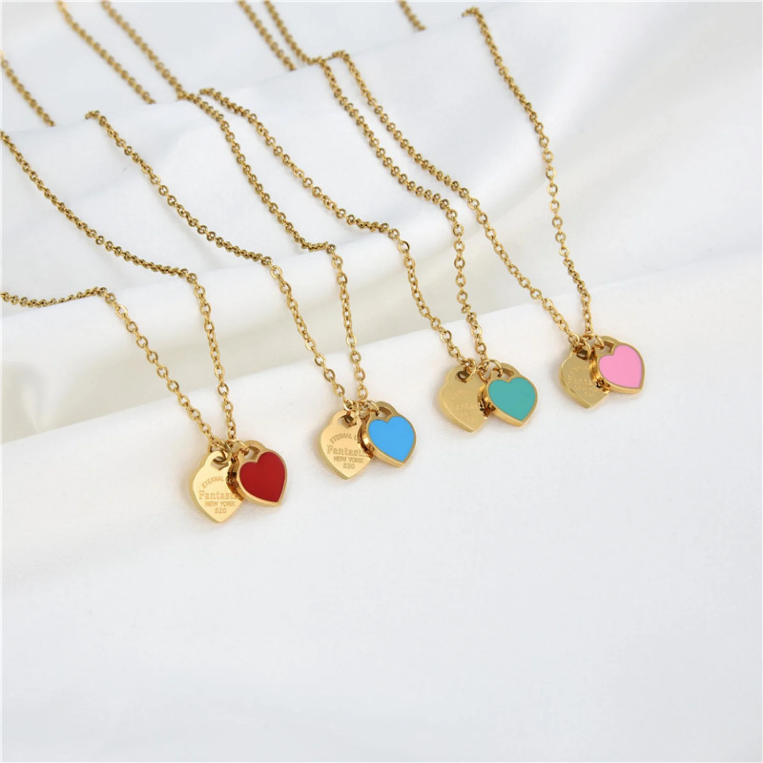 New Y2K double-heart necklace, love enamel heart pendant, Valentine's Day/Birthday/Qi Xi Festival gift exquisite girl jewelry
New Y2K double-heart necklace, love enamel heart pendant, Valentine's Day/Birthday/Qi Xi Festival gift exquisite girl jewelry