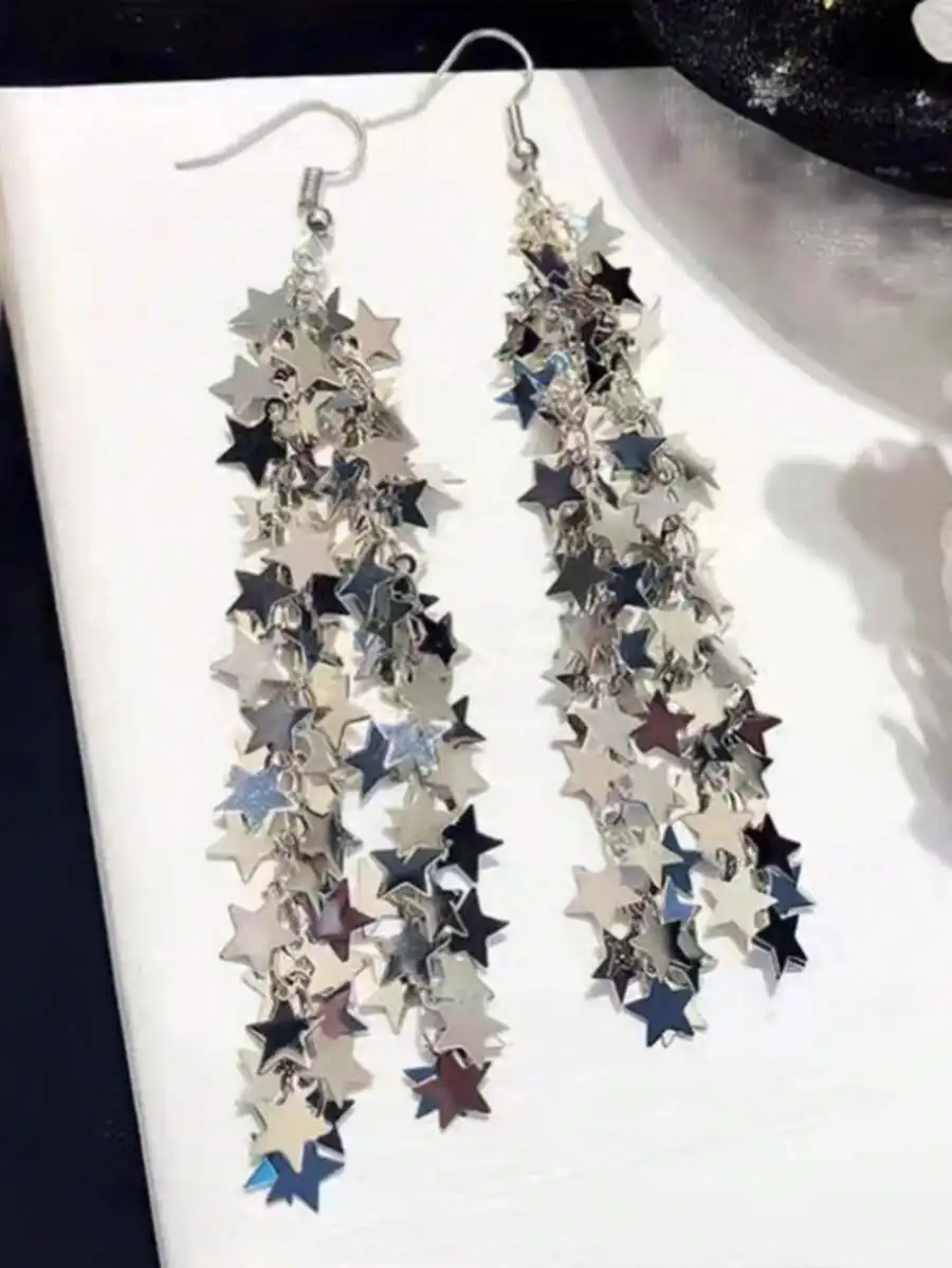 Star Shaped Metallic Tassel Earrings For Women Daily Office Beach Festival
Star Shaped Metallic Tassel Earrings For Women Daily Office Beach Festival