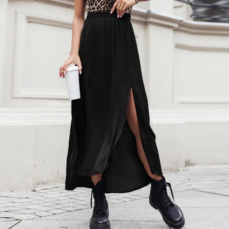 Sexy High Waist Long Skirt Women Elegant Solid Split Up Elastic Waist Club Party Skirts Women Dress Red Black
Sexy High Waist Long Skirt Women Elegant Solid Split Up Elastic Waist Club Party Skirts Women Dress Red Black