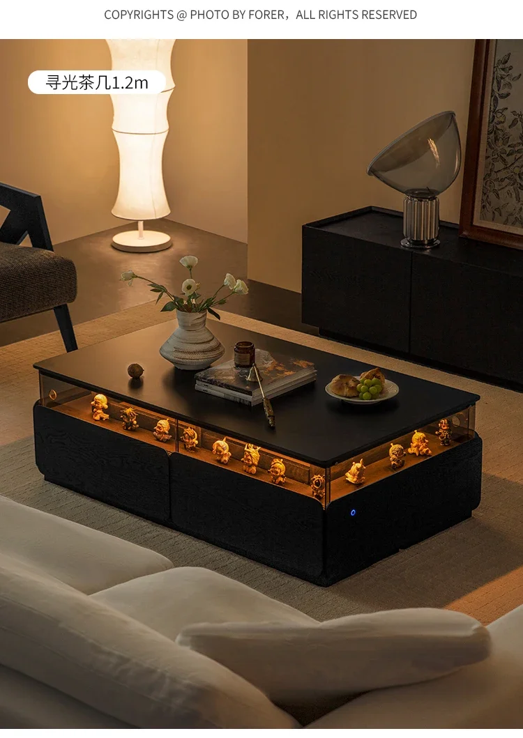Square rock slab coffee table lighting atmosphere solid wood belt pumping black modern
Square rock slab coffee table lighting atmosphere solid wood belt pumping black modern