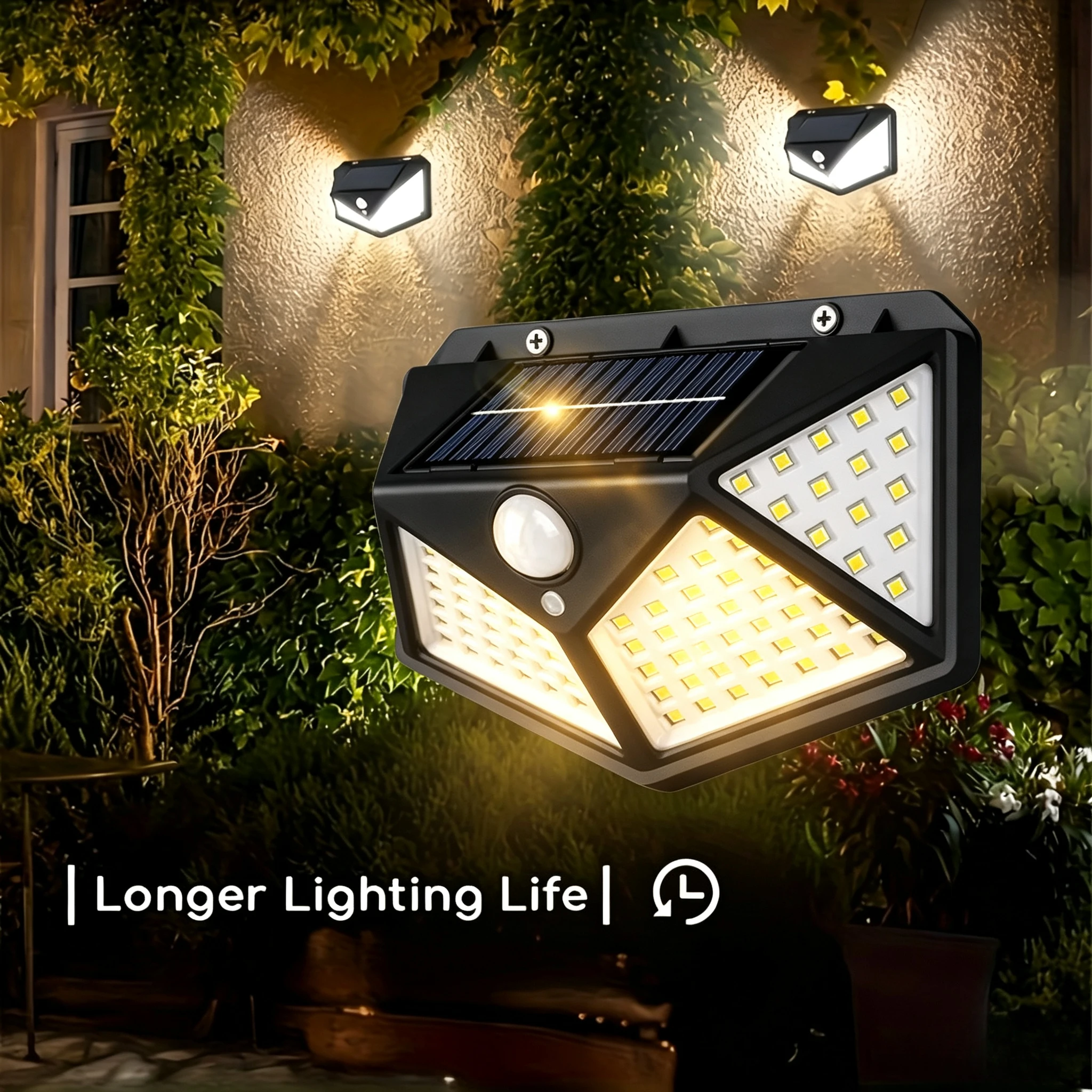 Solar Powered 100 LED Motion Sensor Wall Light, Waterproof Outdoor Security Lamp for Garden, Fence, Yard, Pathway Decoration
Solar Powered 100 LED Motion Sensor Wall Light, Waterproof Outdoor Security Lamp for Garden, Fence, Yard, Pathway Decoration