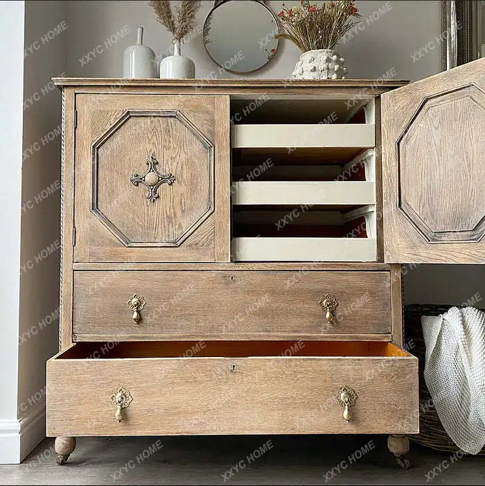 E5556Solid wood old chest cabinet, entrance cabinet, antique carved dining side cabinet
E5556Solid wood old chest cabinet, entrance cabinet, antique carved dining side cabinet