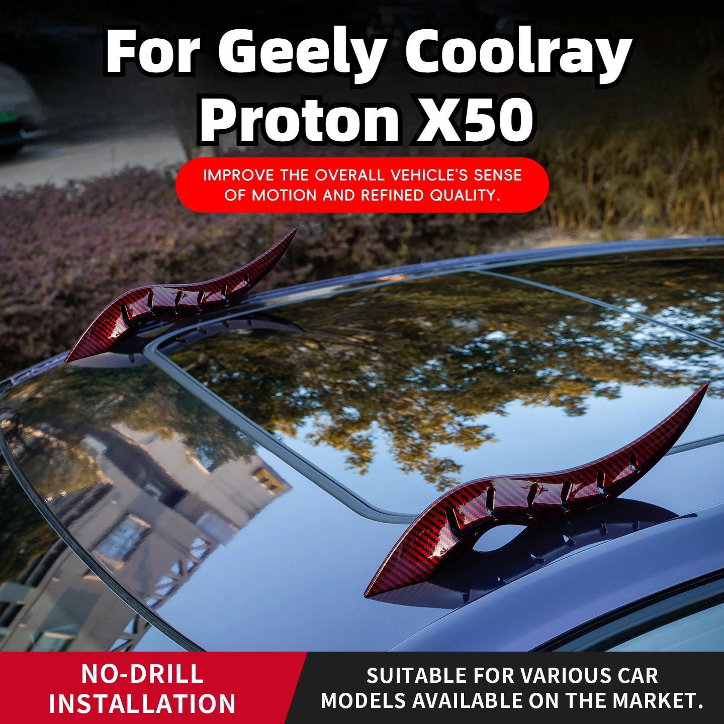 Accessories For Geely Coolray/Proton X50 Car Roof Dragon Horn Universal For SUV Sedan Hatchback Self Adhesive ABS Plastic
Accessories For Geely Coolray/Proton X50 Car Roof Dragon Horn Universal For SUV Sedan Hatchback Self Adhesive ABS Plastic