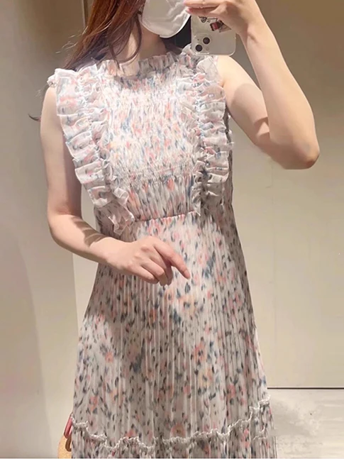 Sweet Versatile Spring Summer New Print Pleated Gored Skirt Dress Midi Dress Wooden Gored Strap Elegant H Version Women'...
Sweet Versatile Spring Summer New Print Pleated Gored Skirt Dress Midi Dress Wooden Gored Strap Elegant H Version Women'...