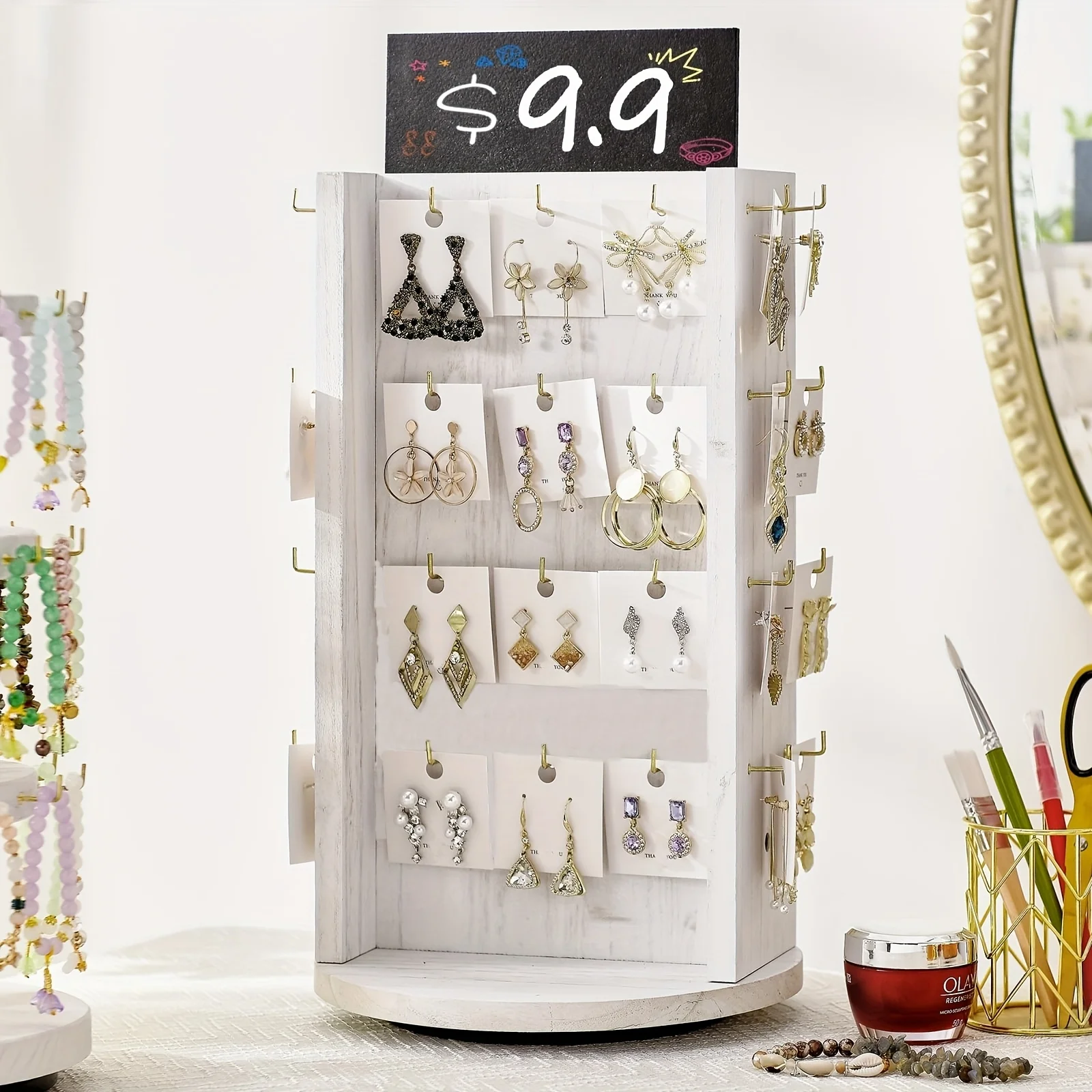 40 Hooks Jewelry Storage Rack for Boutiques, Craft Shows
40 Hooks Jewelry Storage Rack for Boutiques, Craft Shows