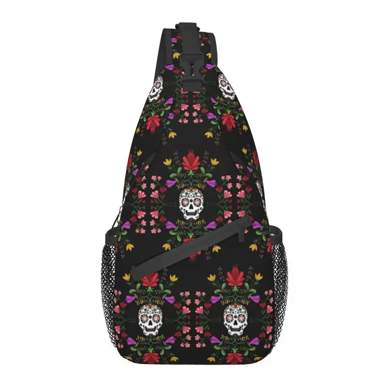 Custom Sugar Skull And Flowers Sling Bags for Men Cool Day Of The Dead Shoulder Chest Crossbody Backpack Cycling Camping Daypack
Custom Sugar Skull And Flowers Sling Bags for Men Cool Day Of The Dead Shoulder Chest Crossbody Backpack Cycling Camping Daypack