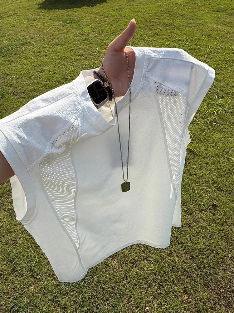 White American Mesh Quick Dry Sports Vest Men's Summer Boxy round Neck Shoulder Thin Breathable Sleeveless T-Shirt
White American Mesh Quick Dry Sports Vest Men's Summer Boxy round Neck Shoulder Thin Breathable Sleeveless T-Shirt