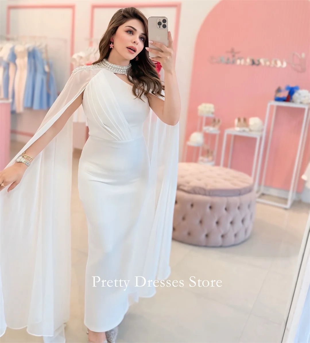 High Neck Fashion Style A-Line Chiffon White Crystals Evening Dresses Customized Formal Prom Growns Party Women Bride
High Neck Fashion Style A-Line Chiffon White Crystals Evening Dresses Customized Formal Prom Growns Party Women Bride
