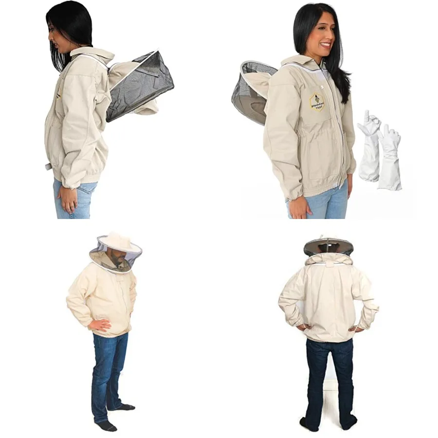 Beekeeping Jacket with Round Veil and Gloves, Natural Canvas Bee Jacket with Durable YKK Brass Zippers for Professional and Hob
Beekeeping Jacket with Round Veil and Gloves, Natural Canvas Bee Jacket with Durable YKK Brass Zippers for Professional and Hob