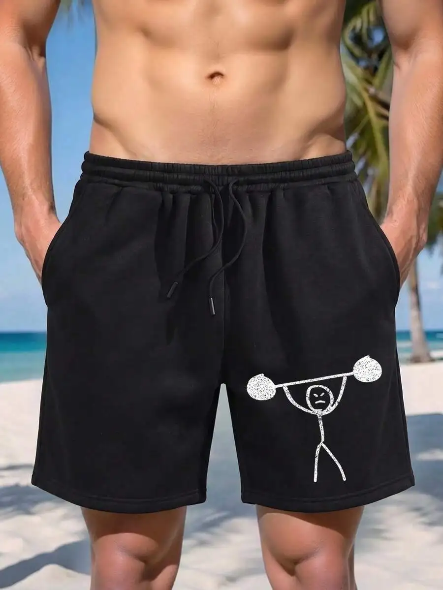Mens Loose Quick-Dry Sport Shorts With Weightlifting Print, Drawstring Waist, Pockets For Fitness Running Outdoor
Mens Loose Quick-Dry Sport Shorts With Weightlifting Print, Drawstring Waist, Pockets For Fitness Running Outdoor