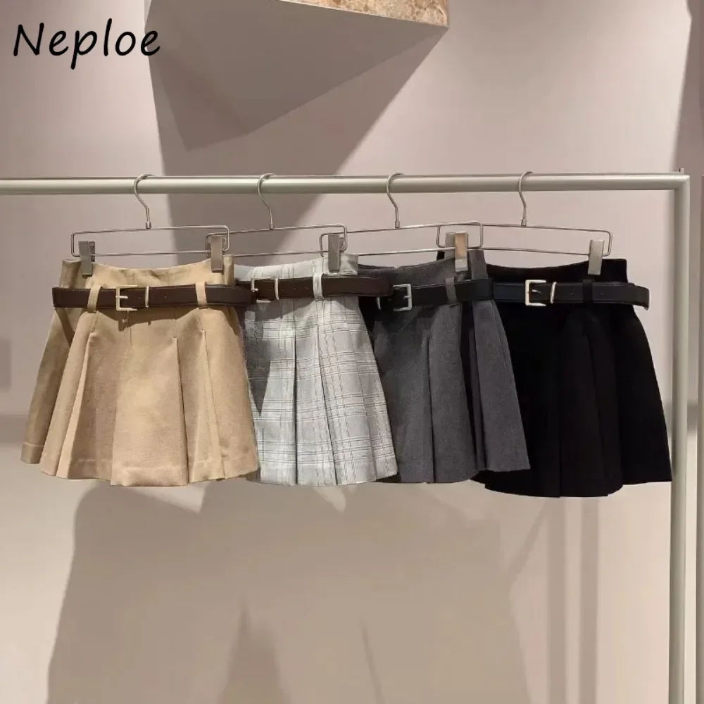 Neploe Casual All-match A-line Pleated Faldas High Waist Belt Slim Mujer Falda Japan Vintage Trendy Vintage Office Lady Skirt
Neploe Casual All-match A-line Pleated Faldas High Waist Belt Slim Mujer Falda Japan Vintage Trendy Vintage Office Lady Skirt