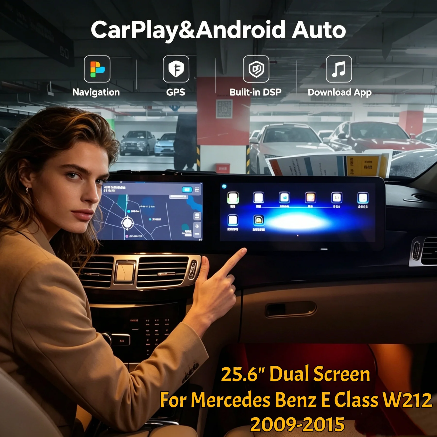 25.6" Dual Screen Android Carplay Car Radio For Mercedes Benz E Class W212 2009-2015 Stereo Multimedia GPS Navi Head Unit DSP
25.6" Dual Screen Android Carplay Car Radio For Mercedes Benz E Class W212 2009-2015 Stereo Multimedia GPS Navi Head Unit DSP