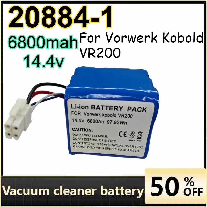 6800mAh 14.4V 97.92Wh Rechargeable Lithium Battery for Vorwerk Kobold VR200 20884-1 Vacuum Cleaner Batteries
6800mAh 14.4V 97.92Wh Rechargeable Lithium Battery for Vorwerk Kobold VR200 20884-1 Vacuum Cleaner Batteries