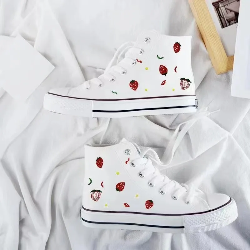 Lace Up Woman High Top Canvas Shoes, Hand-painted Cute Pattern Girls' Casual Flat Shoes, 2023 New Graffiti Women's Sports Shoes.
Lace Up Woman High Top Canvas Shoes, Hand-painted Cute Pattern Girls' Casual Flat Shoes, 2023 New Graffiti Women's Sports Shoes.