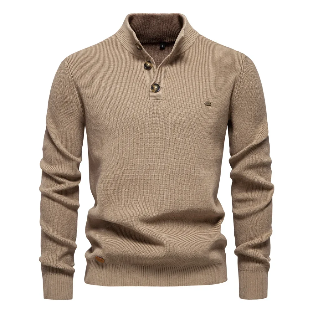 Autumn and winter new men's European size cross-border sweater men's long-sleeved half-zipper stand-up collar solid colo
Autumn and winter new men's European size cross-border sweater men's long-sleeved half-zipper stand-up collar solid colo