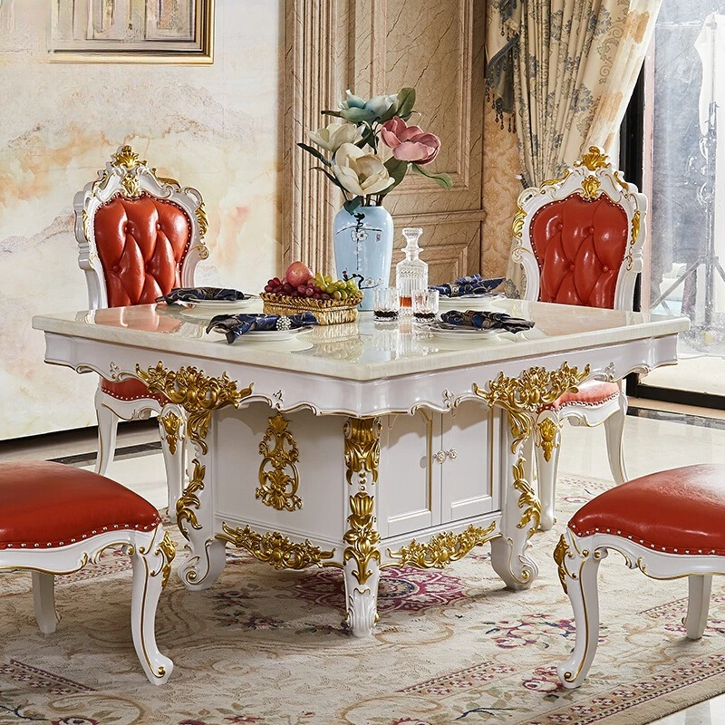 Marble square dining table with turntable drawers storage square table and chair combination
Marble square dining table with turntable drawers storage square table and chair combination