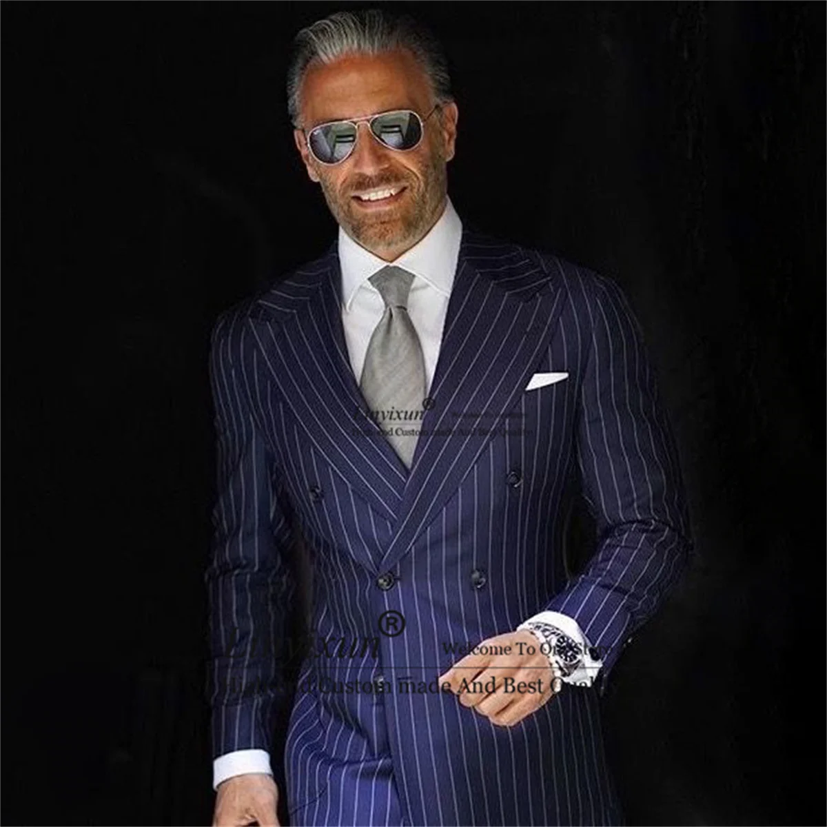 Strip Men Suits Double Breasted Wedding Groom Tuxedos Business Male Blazers Pants Outfit 2 Pieces Sets Terno Masculinos Completo
Strip Men Suits Double Breasted Wedding Groom Tuxedos Business Male Blazers Pants Outfit 2 Pieces Sets Terno Masculinos Completo