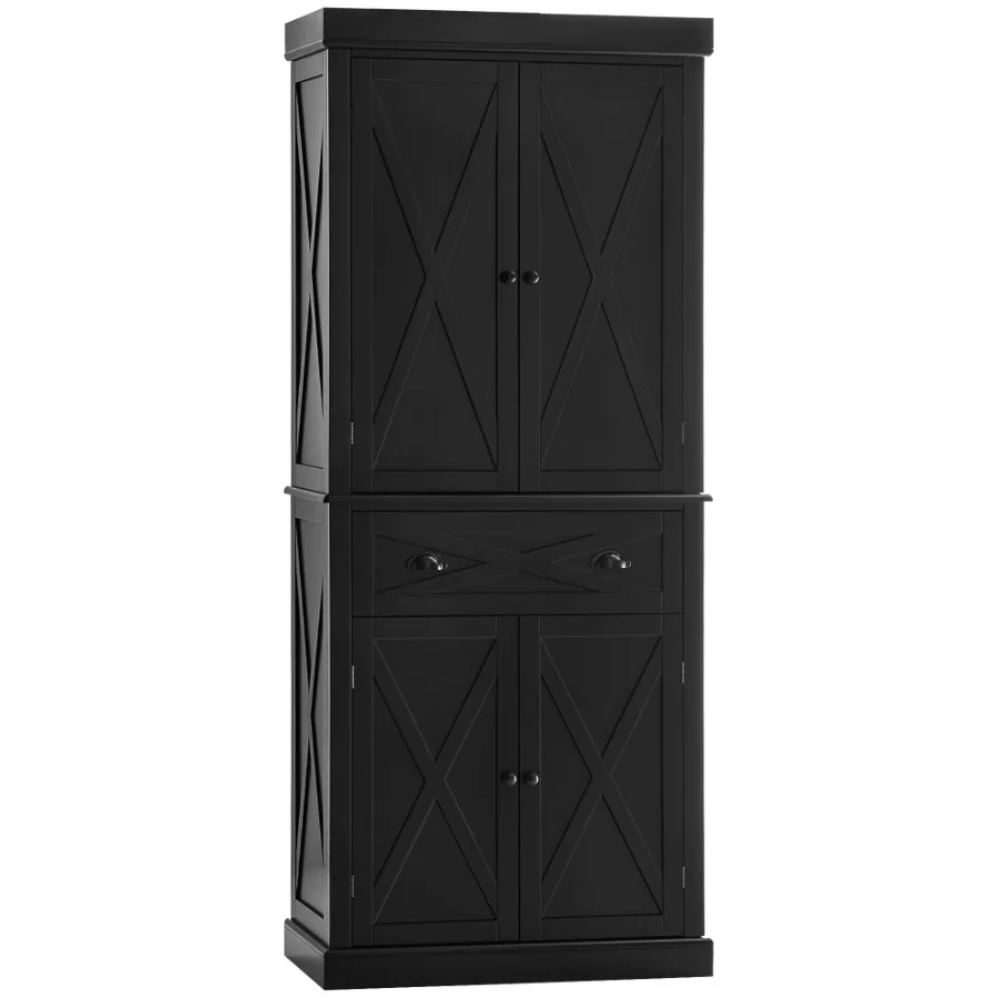 Freestanding Modern Farmhouse 4 Door Kitchen Pantry Cabinet Storage Cabinet Organizer with 6Tiers 1 Drawer and 4 Adjustable She
Freestanding Modern Farmhouse 4 Door Kitchen Pantry Cabinet Storage Cabinet Organizer with 6Tiers 1 Drawer and 4 Adjustable She