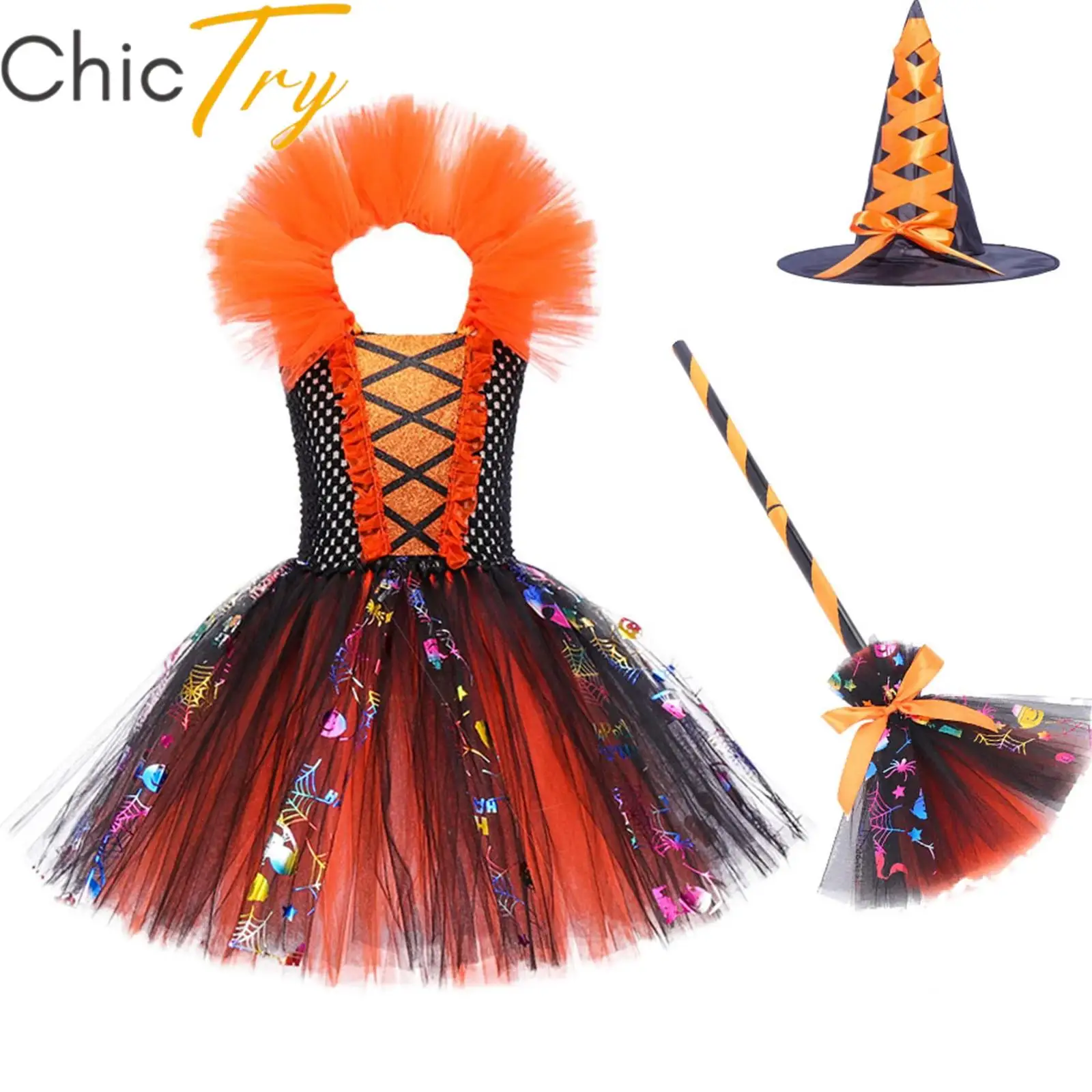 Halloween Witch Cosplay Costume Girls Vampire Princess Dress Carnival Cosplay Dress with Pointed Hat and Broom Dress Up Clothes
Halloween Witch Cosplay Costume Girls Vampire Princess Dress Carnival Cosplay Dress with Pointed Hat and Broom Dress Up Clothes