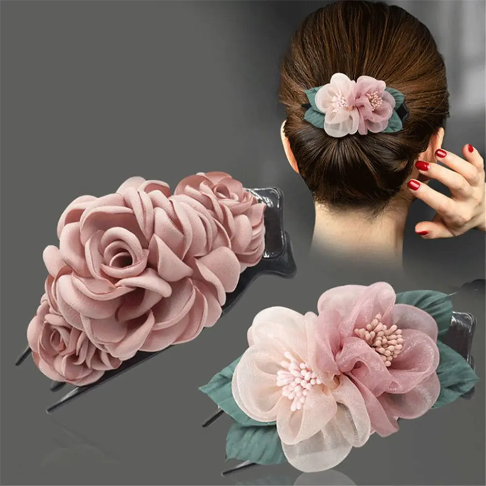 Elegant Hair Styling Fabric Flowers Headwear Ladies Barrettes Women Hair Claw Clips Duckbill Hairclip
Elegant Hair Styling Fabric Flowers Headwear Ladies Barrettes Women Hair Claw Clips Duckbill Hairclip