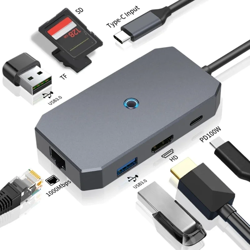 USB HUB TypeC Docking Station Enhances with 4K60hz Display PD100W 5Gbps Fast Data Transfer RJ45 1000M Card Slot
USB HUB TypeC Docking Station Enhances with 4K60hz Display PD100W 5Gbps Fast Data Transfer RJ45 1000M Card Slot