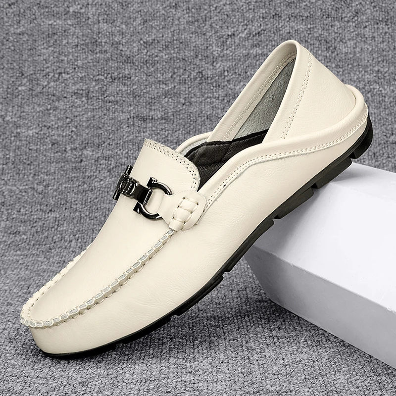 Quality Beige Men's Leather Casual Shoes Big Size 47 Fashion Buckle Loafers Man Moccasins Comfortable Flat Driving Shoes For Man
Quality Beige Men's Leather Casual Shoes Big Size 47 Fashion Buckle Loafers Man Moccasins Comfortable Flat Driving Shoes For Man