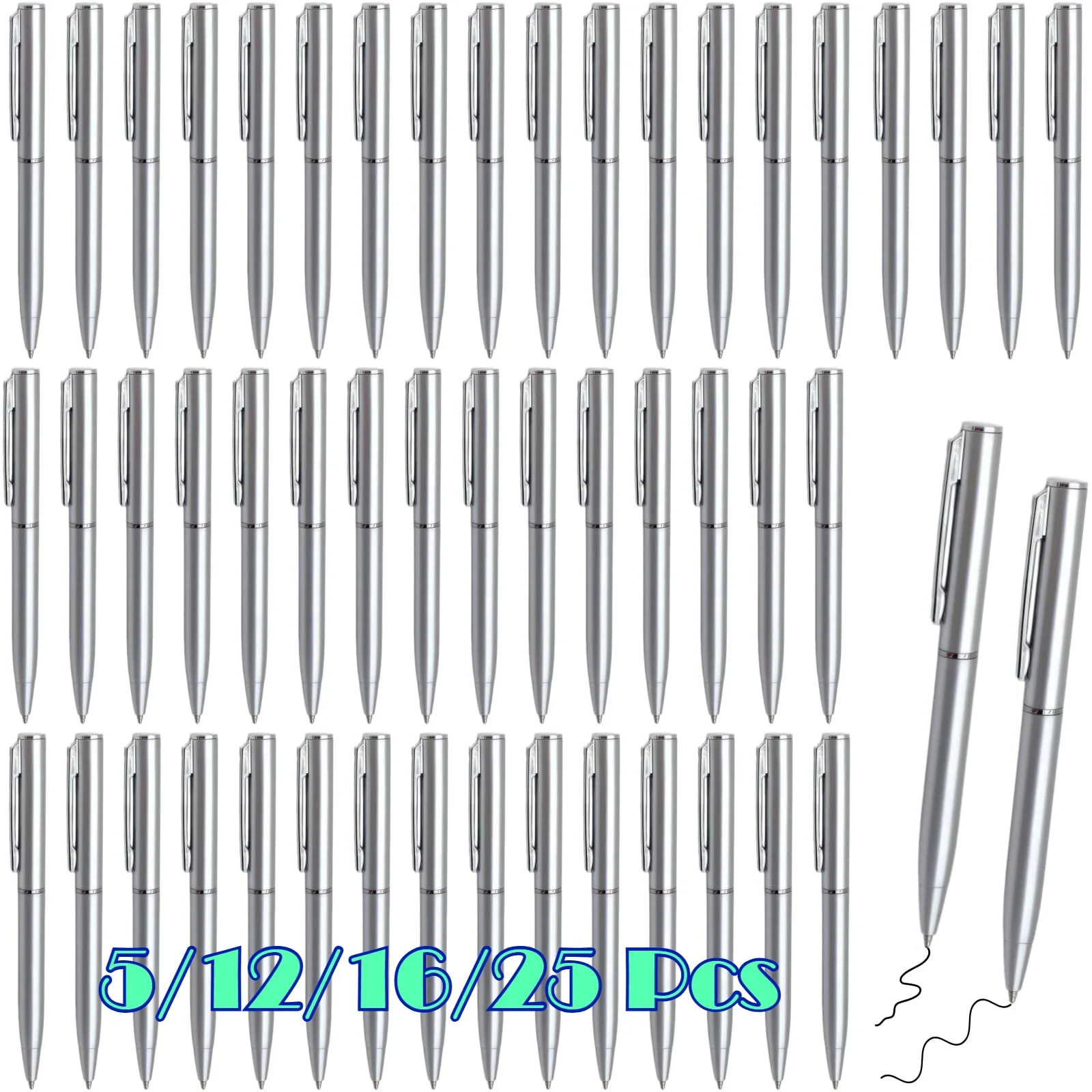 5/12/16/25 Pcs Small Ballpoint Pens, 4 Inch Mini Pens Bulk, for Pocket Notebooks and Notepads, Black Ink (Silver)
5/12/16/25 Pcs Small Ballpoint Pens, 4 Inch Mini Pens Bulk, for Pocket Notebooks and Notepads, Black Ink (Silver)