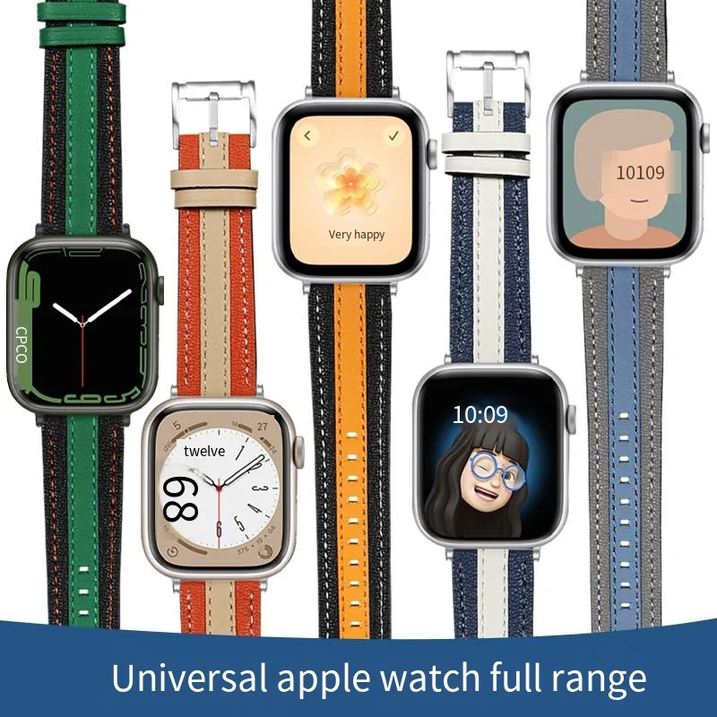 European style cowhide strap for Apple Watch 45mm 44mm 49mm 46mm 40mm 41mm 38mm 42mm strap iWatch Series 6 Se 7 8 9 10 ultra2
European style cowhide strap for Apple Watch 45mm 44mm 49mm 46mm 40mm 41mm 38mm 42mm strap iWatch Series 6 Se 7 8 9 10 ultra2