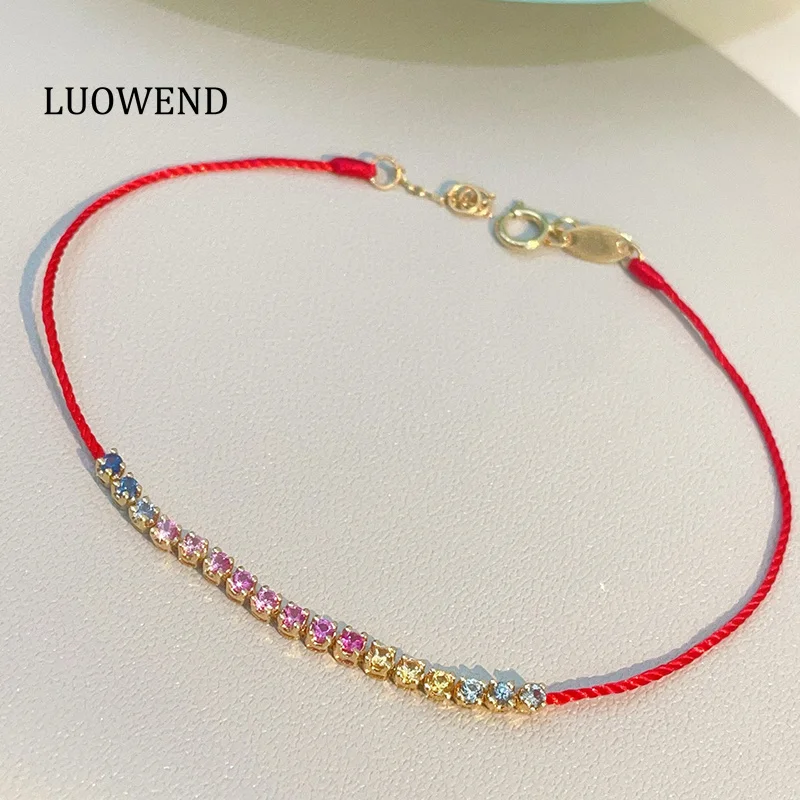 LUOWEND Rope Chain Romantic Elegant Style Ruby/Sapphire/Color Sapphire Luxury Gemstone Bracelet for Women High Birthday Gift
LUOWEND Rope Chain Romantic Elegant Style Ruby/Sapphire/Color Sapphire Luxury Gemstone Bracelet for Women High Birthday Gift