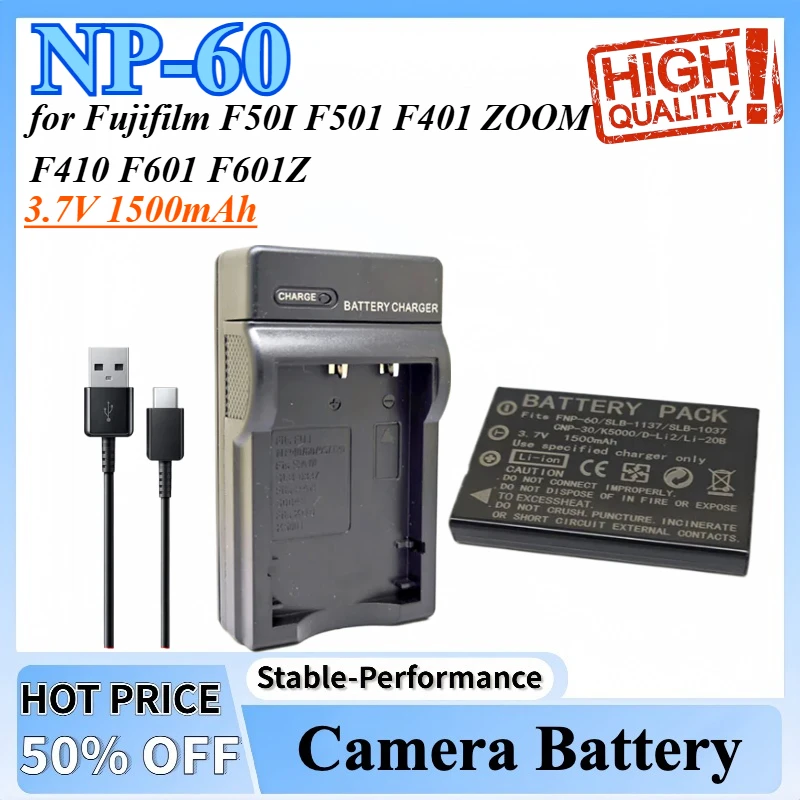 NP-60 NP60 SLB-1137 SLB-1037 CNP30 KLIC-5000 D-Li2 Li-20B Battery + Charger for Fujifilm F50I F501 F401 ZOOM F410 F601 F601Z
NP-60 NP60 SLB-1137 SLB-1037 CNP30 KLIC-5000 D-Li2 Li-20B Battery + Charger for Fujifilm F50I F501 F401 ZOOM F410 F601 F601Z
