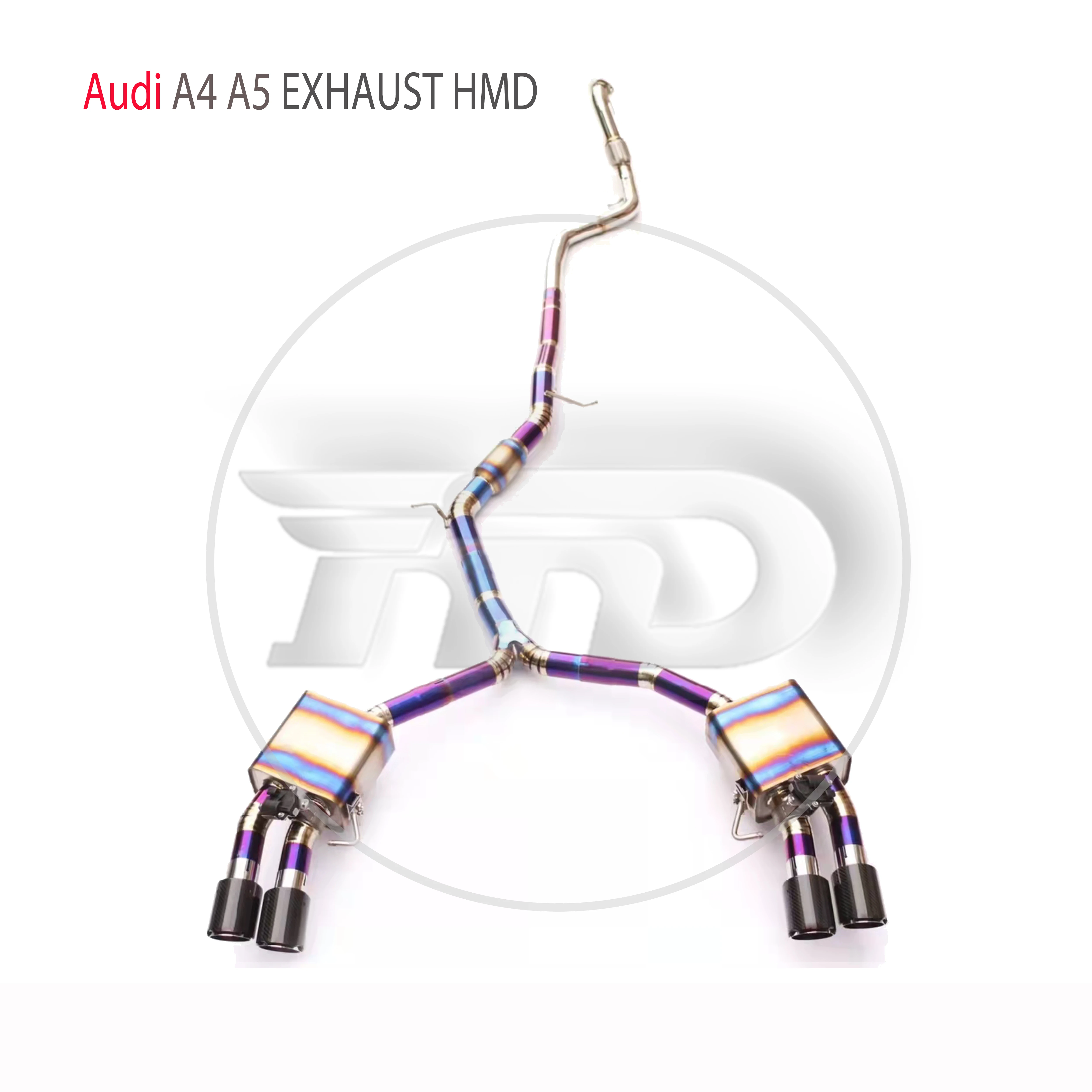 Выхлопная система HMD из титанового сплава catback Подходит для Audi A4 A5 B9, автоматическая модификация, электронный клапан Catback Pipe
Выхлопная система HMD из титанового сплава catback Подходит для Audi A4 A5 B9, автоматическая модификация, электронный клапан Catback Pipe