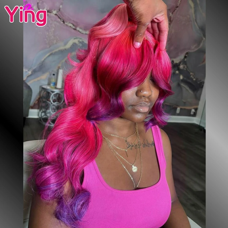 Omber Pink Purple Colored 13x4 13x6 Lace Frontal Human Hair Wig Body Wave Brazilian PrePlucked 5x5 Closure Wigs For Black Women
Omber Pink Purple Colored 13x4 13x6 Lace Frontal Human Hair Wig Body Wave Brazilian PrePlucked 5x5 Closure Wigs For Black Women