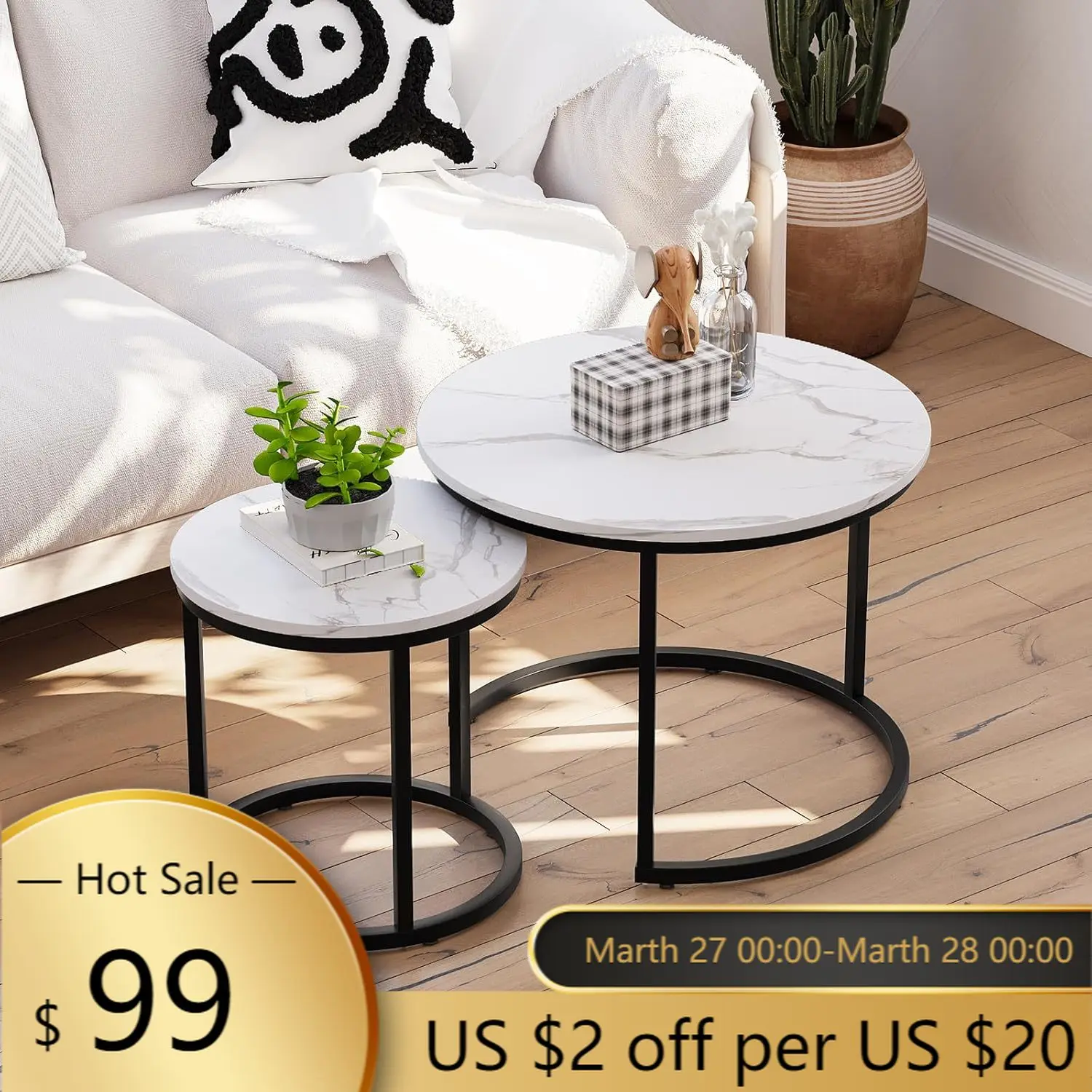 Round Nesting Coffee Side Table Set
Round Nesting Coffee Side Table Set