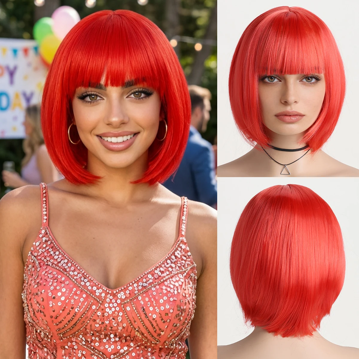 12 Inch Synthetic Heat Resistant Short Bob Wig with Bangs for Women Perfect for Halloween Birthday Costume Party Or Daily Use
12 Inch Synthetic Heat Resistant Short Bob Wig with Bangs for Women Perfect for Halloween Birthday Costume Party Or Daily Use