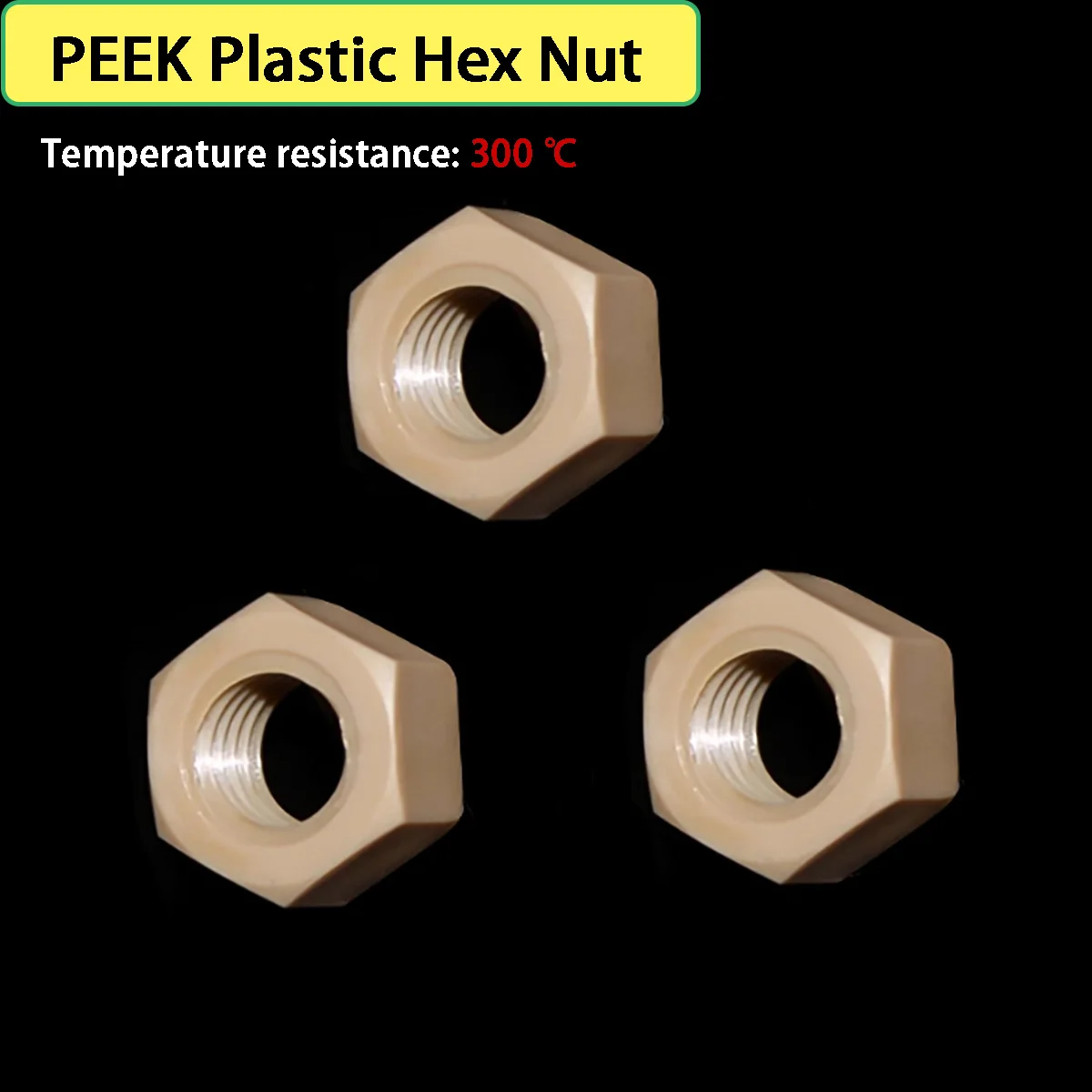 PEEK Plastic Hex Nut - High Strength Nylon Locking Nut Heat Resistant Corrosion Resistant Screw Cap
PEEK Plastic Hex Nut - High Strength Nylon Locking Nut Heat Resistant Corrosion Resistant Screw Cap