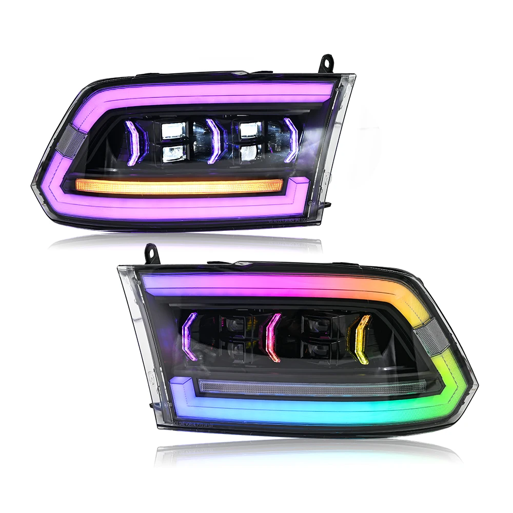 RGB LED Headlamps For Dodge RAM 1500 2009-2018 RAM 2500 2013-2018 Start-up Animation Sequential Turn Signal Headlight Assembly
RGB LED Headlamps For Dodge RAM 1500 2009-2018 RAM 2500 2013-2018 Start-up Animation Sequential Turn Signal Headlight Assembly