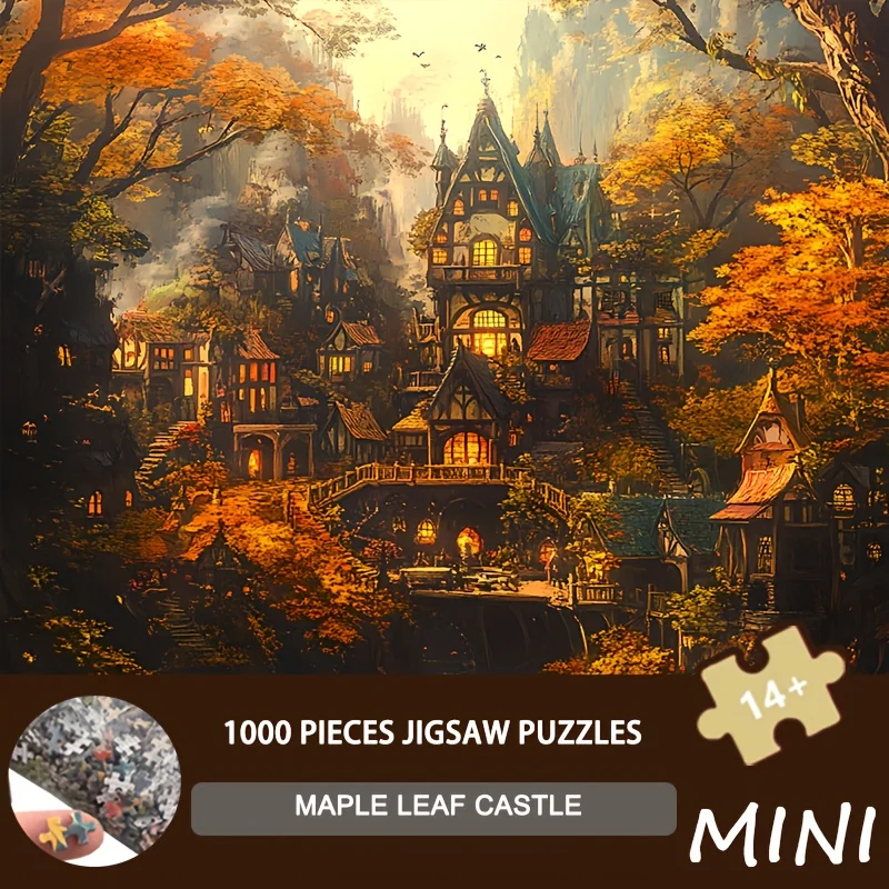 38x38 см микро-пазл мини-размера, замок с кленовым листом, 1000 шт., бумажный пазл для любителей природы и коллекционеров фэнтези
38x38 см микро-пазл мини-размера, замок с кленовым листом, 1000 шт., бумажный пазл для любителей природы и коллекционеров фэнтези