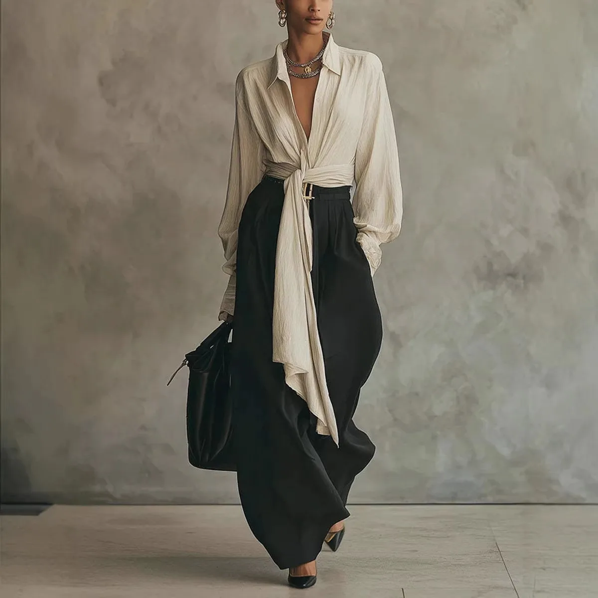2 Piece Set Blouse Long Sleeve V Neck Blouses Wide Leg Pants Tie Belt Shirt Cream Button Down Shirt Ensemble Femmes Women Sets
2 Piece Set Blouse Long Sleeve V Neck Blouses Wide Leg Pants Tie Belt Shirt Cream Button Down Shirt Ensemble Femmes Women Sets