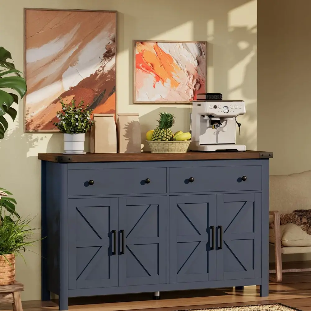 55 Buffet Cabinet with Storage, Farmhouse Kitchen Storage Cabinet with 4 Doors and 2 Drawers, Coffee Bar Buffet Sideboard for K
55 Buffet Cabinet with Storage, Farmhouse Kitchen Storage Cabinet with 4 Doors and 2 Drawers, Coffee Bar Buffet Sideboard for K