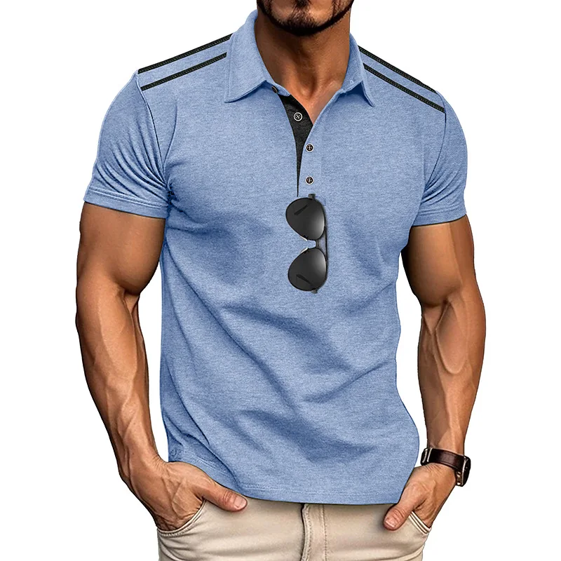 Summer European and American Men's Short Sleeved Lapel Button Retro Color Blocked Polo Shirt for Men
Summer European and American Men's Short Sleeved Lapel Button Retro Color Blocked Polo Shirt for Men