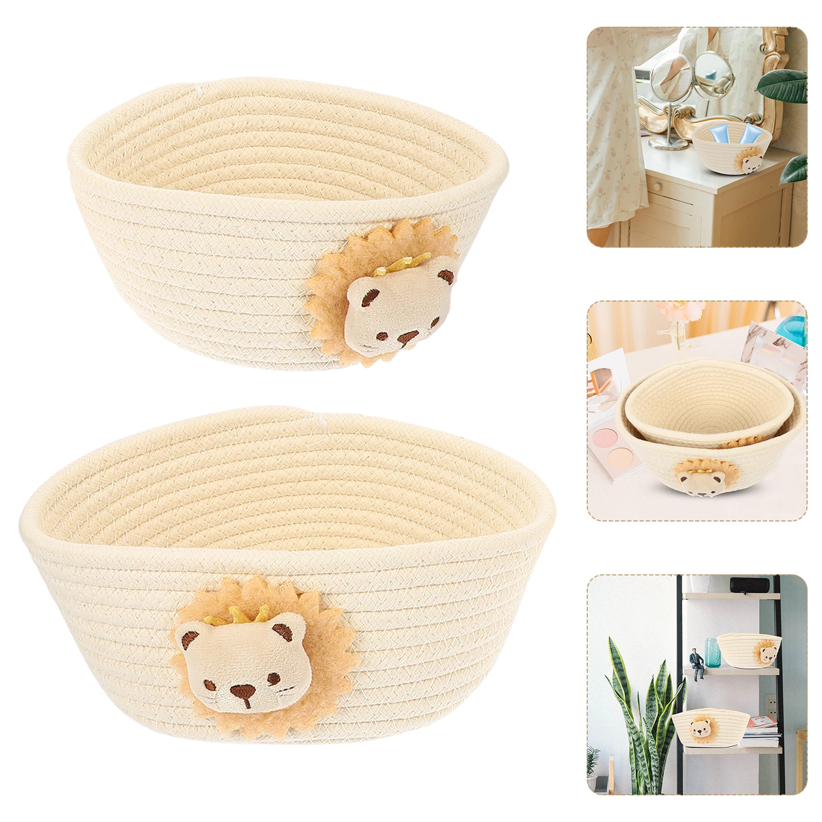 2pcs Cotton Rope Woven Storage Baskets Desk Cartoon Mini Organizer Home Decor Elegant Basket Storage Solution Holiday
2pcs Cotton Rope Woven Storage Baskets Desk Cartoon Mini Organizer Home Decor Elegant Basket Storage Solution Holiday