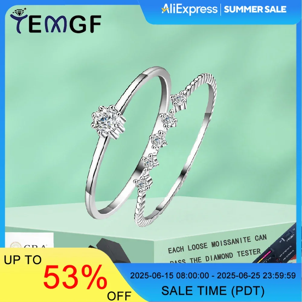 TEMGF Fashion S925 Sterling Silver Ring Set Full Moissanite Inlay Sparkling Fine Jewelry for Women Girls Daily Party Commuting
TEMGF Fashion S925 Sterling Silver Ring Set Full Moissanite Inlay Sparkling Fine Jewelry for Women Girls Daily Party Commuting