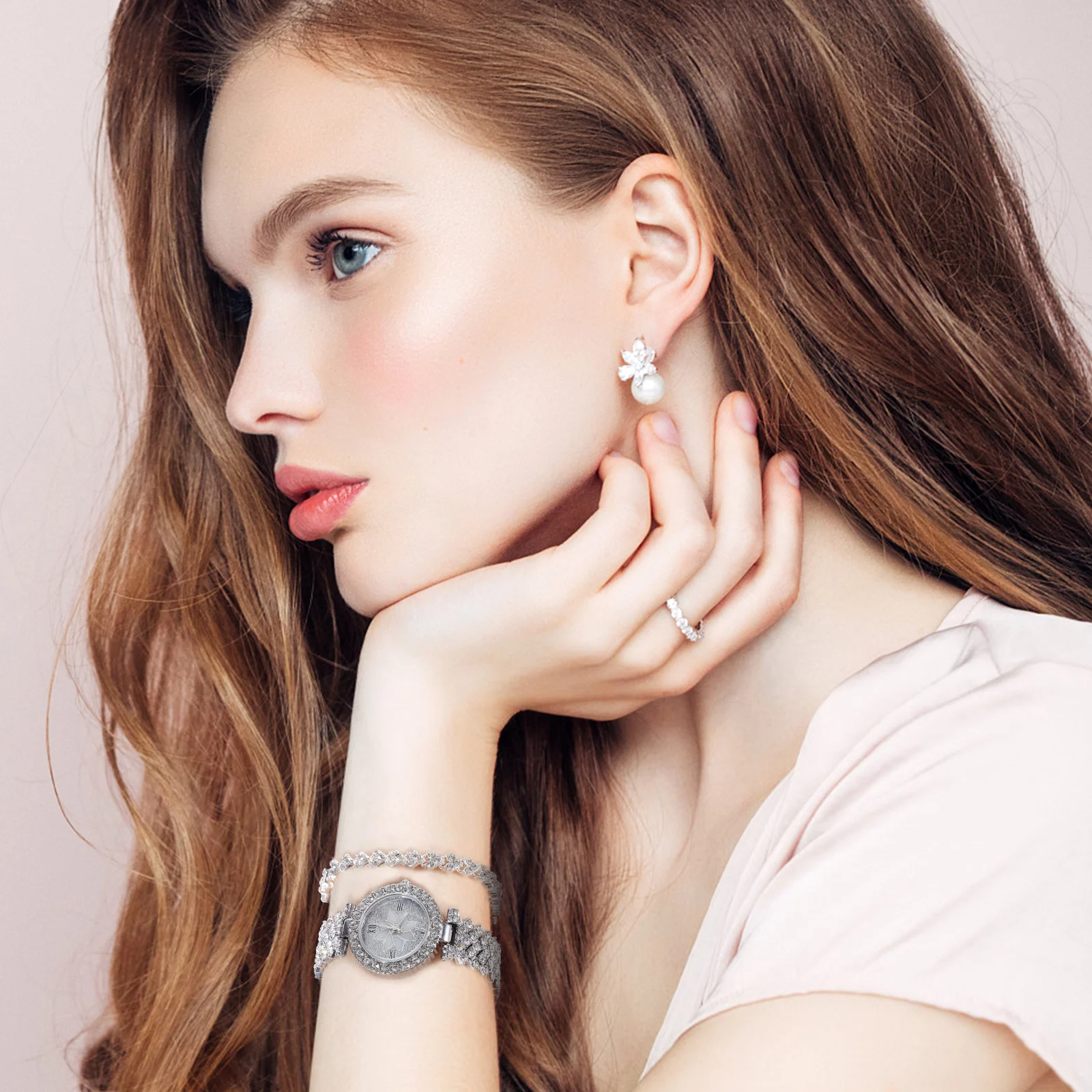 Rhinestone Inlaid Quartz Watches Women Wristwatch Fashion Lady Premium Material Anti Scratch Clear Display Bracelet Set Jewelry
Rhinestone Inlaid Quartz Watches Women Wristwatch Fashion Lady Premium Material Anti Scratch Clear Display Bracelet Set Jewelry