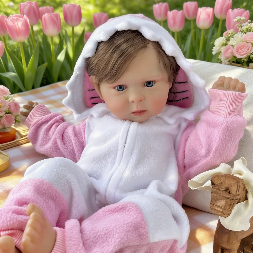 AONPENG 48CM Asleep Reborn Baby Doll, 3D Skin & Veins, Vinyl Limbs Cloth Body, with Bottle & Pacifier for Collection
AONPENG 48CM Asleep Reborn Baby Doll, 3D Skin & Veins, Vinyl Limbs Cloth Body, with Bottle & Pacifier for Collection