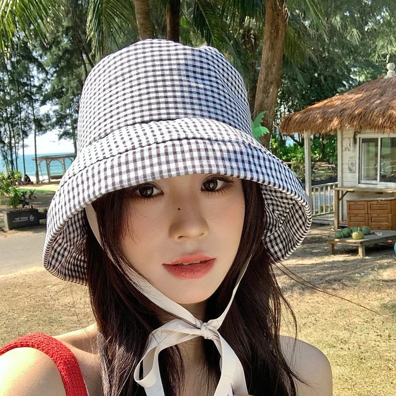 Korean Small Fresh Plaid Bucket Hat Spring and Summer Vacation Casual Versatile Lace-up Sunshade Sun Caps for Women's
Korean Small Fresh Plaid Bucket Hat Spring and Summer Vacation Casual Versatile Lace-up Sunshade Sun Caps for Women's