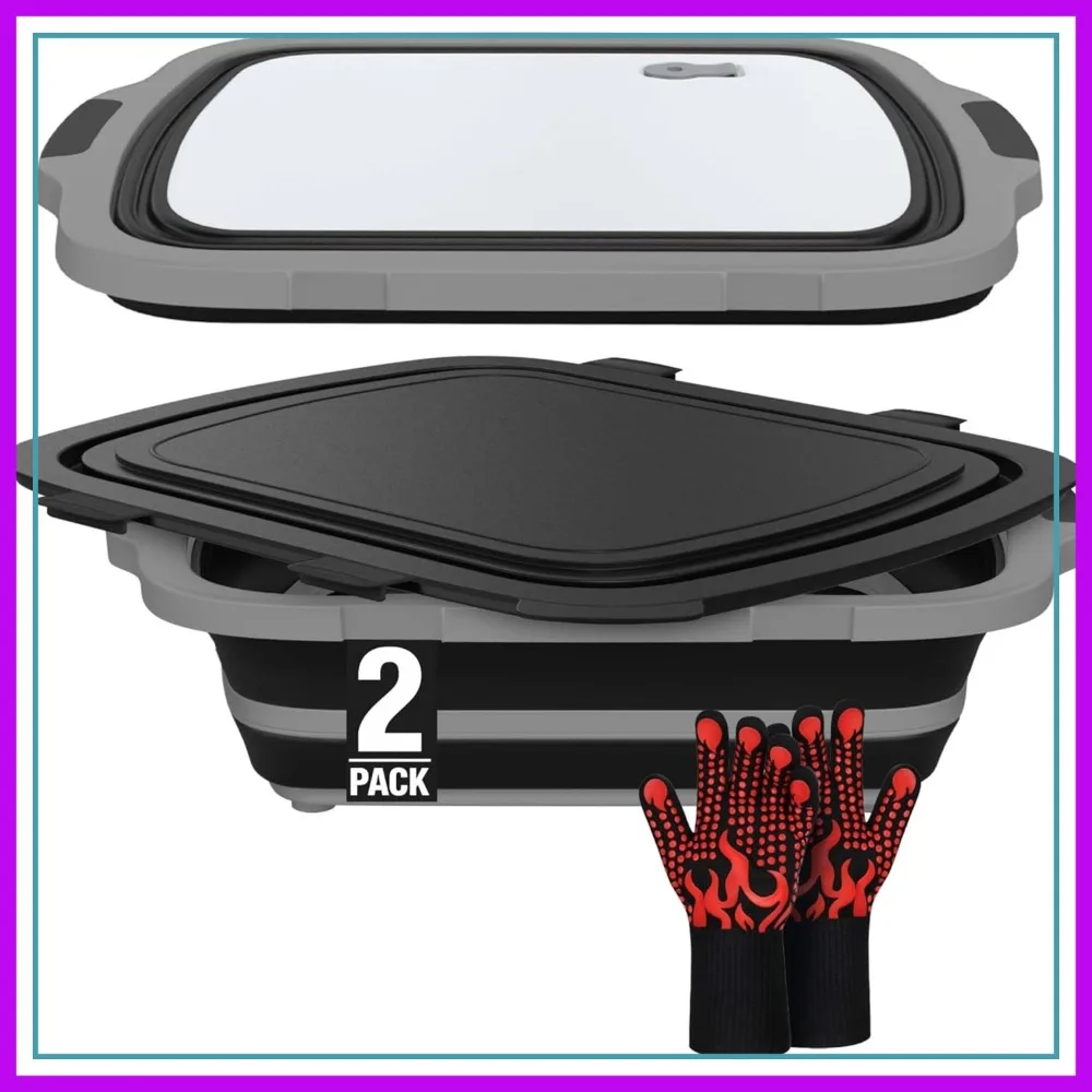 XL Collapsible BBQ Prep Tub with Cutting Board & Drain Plug – Portable Food Prep Station for Kitchen, Camping & Grill – Dishwasher Safe, Space-Saving Design (2-pack)
XL Collapsible BBQ Prep Tub with Cutting Board & Drain Plug – Portable Food Prep Station for Kitchen, Camping & Grill – Dishwasher Safe, Space-Saving Design (2-pack)