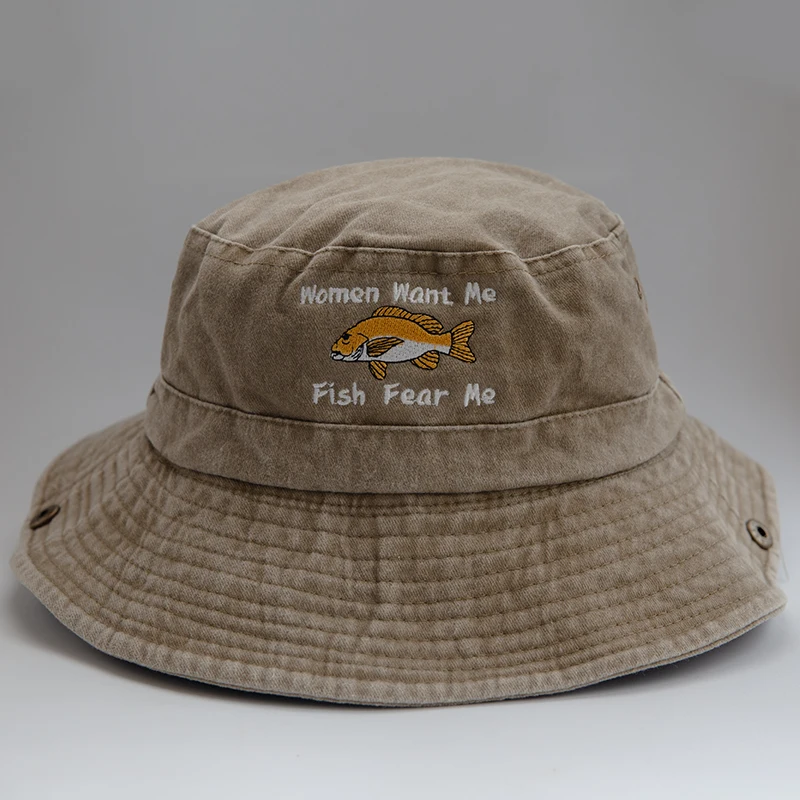 Women Want Me Fish Fear Me Hat Funny Fishing Gift for Men Dad Washed Denim Bucket Hat with Windproof Rope Outdoor Panama Cap
Women Want Me Fish Fear Me Hat Funny Fishing Gift for Men Dad Washed Denim Bucket Hat with Windproof Rope Outdoor Panama Cap
